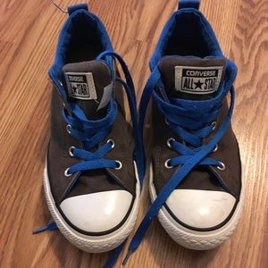 Grey and blue Converse. Boys size 3